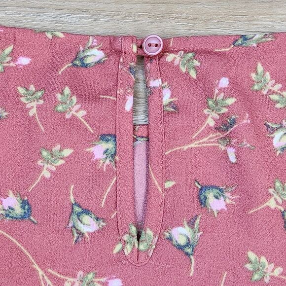 💛Lauren Conrad Dusty Pink Floral Lightweight Top Small - Picture 7 of 12